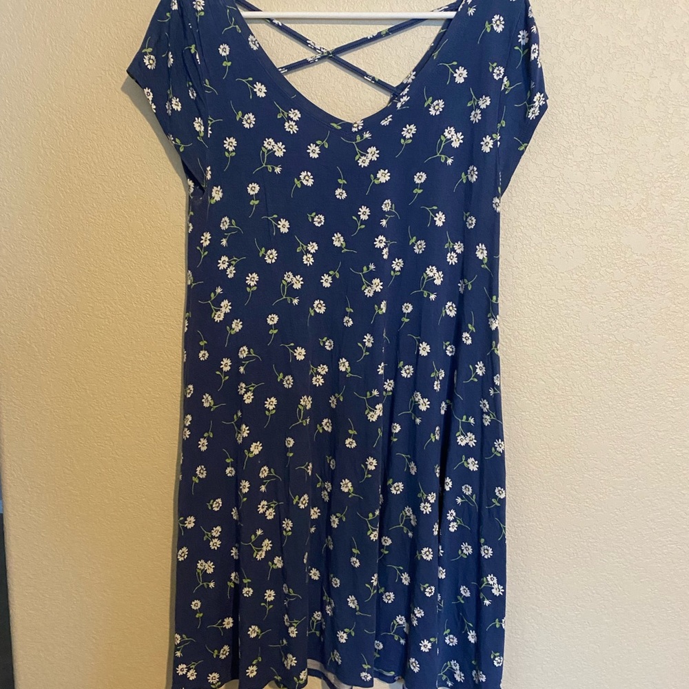 Blue floral swing dress